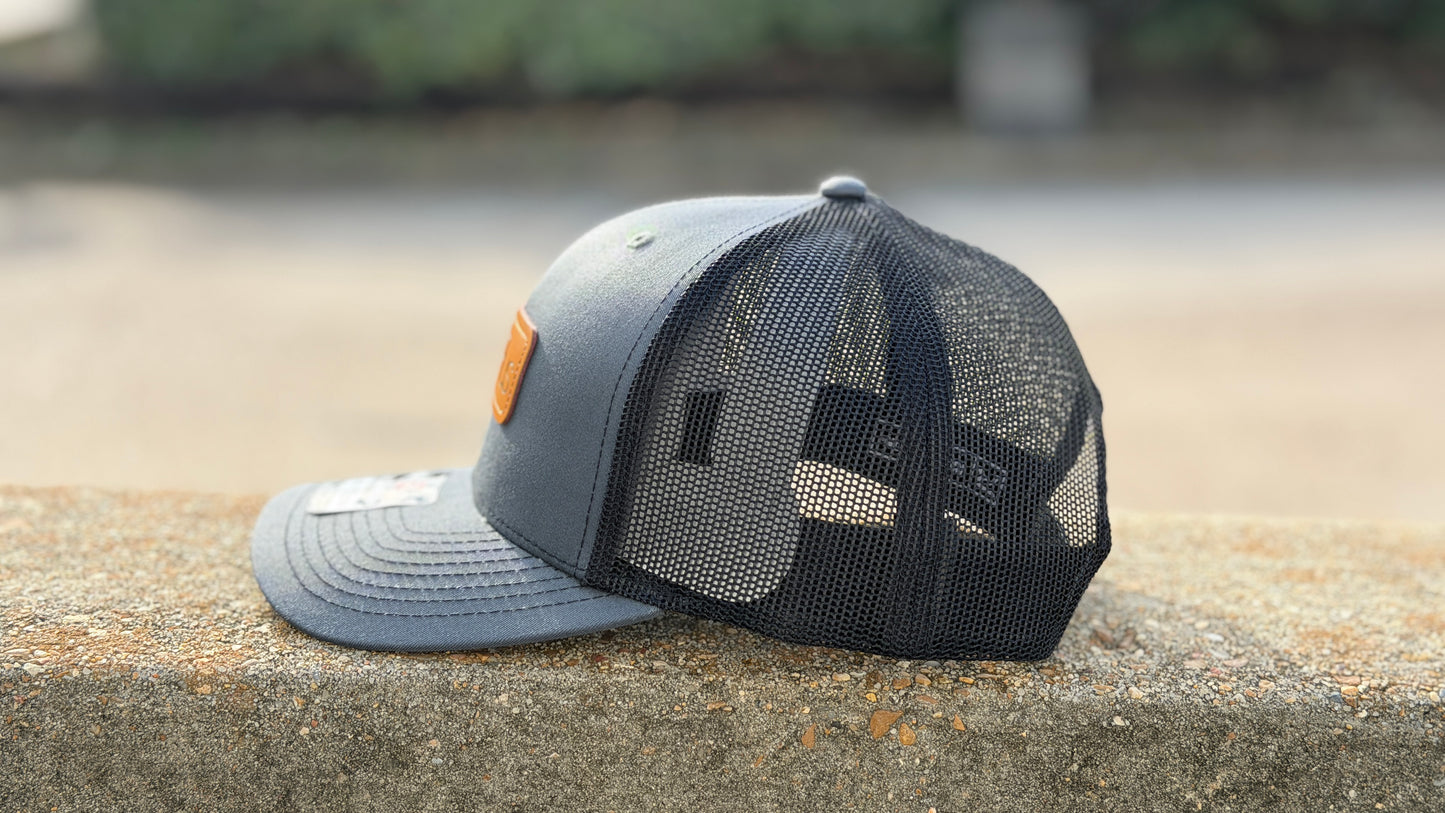 Richardson Trucker Hat - Charcoal w/ Black Mesh
