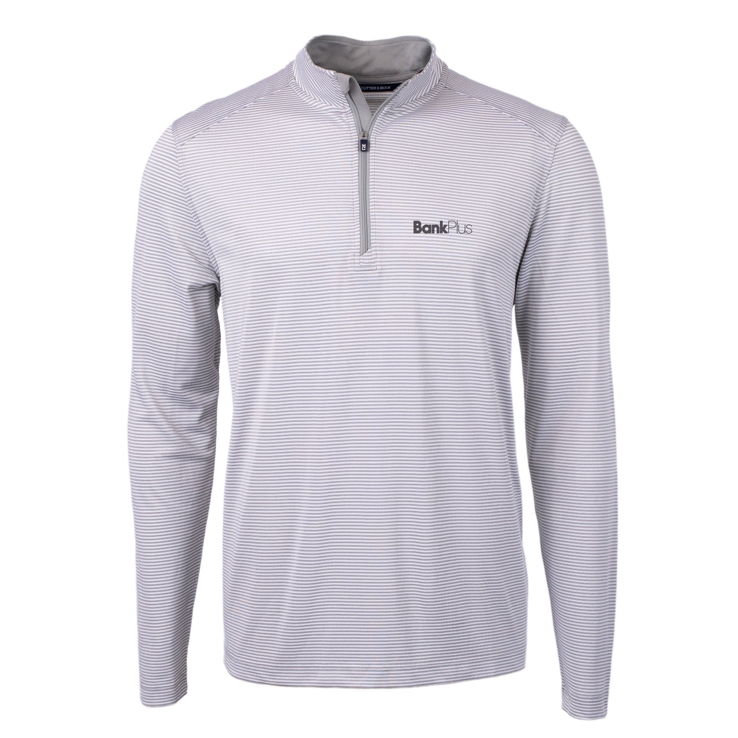 (New Hire) Men's Cutter & Buck Virtue Eco Pique Micro Stripe Recycled Quarter Zip