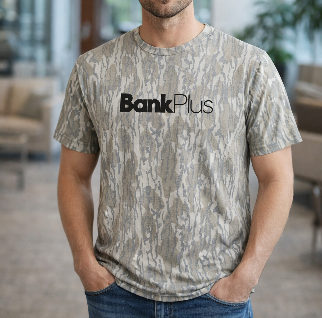 BankPlus Mossy Oak Washed Out Camo Tee